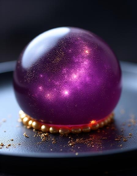 Ein Dessert, das wie ein glühender Planet aussieht